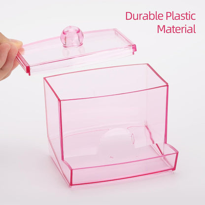 Tbestmax Qtip Holder Dispenser - Stylish 10oz Cotton Swab Organizer for Bathroom Storage | Pink