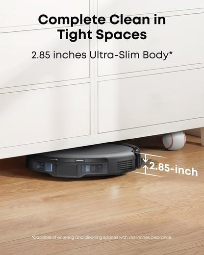 Eufy C10 Robot Vacuum - Self-Emptying with Advanced Smart Mapping & LiDAR Navigation | 2.85-Inch Slim Design, Powerful Suction for Pet Hair