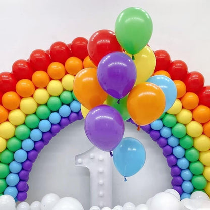 Skiennix 100-Piece I2 Inch Round Helium Balloons - Vibrant Rainbow Colors for Parties & Celebrations