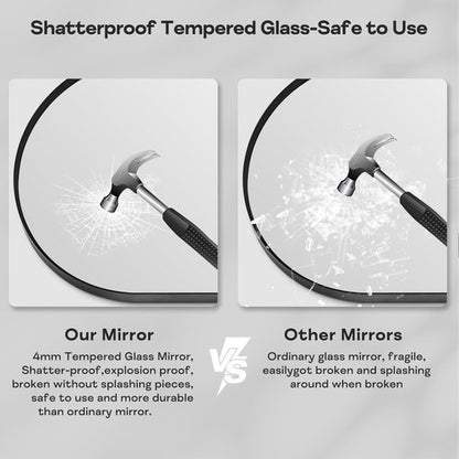 Arched Black Mirror by [Brand Name] - 16" x 20" Metal Frame Vanity Mirror | Shatterproof Tempered Glass for Living Room, Bedroom, Entryway