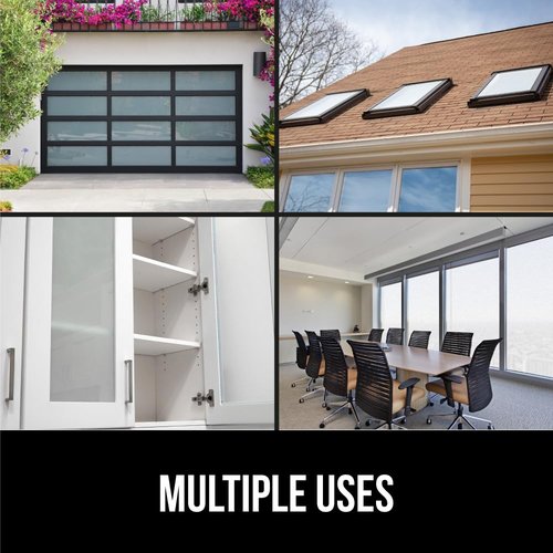 Gorilla Guard Window Privacy Film, Removable Two Way Sun Blocking, Reusable No Residue Stickers, Strong Static Clings to Glass Windows, Decorative Bathroom Door Coverings, 17.5 x 78.7 Inch, Frosted