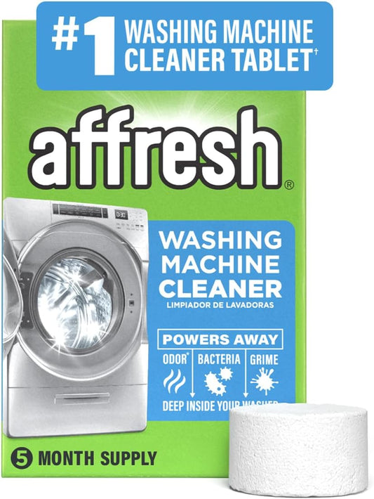 Affresh Washing Machine Cleaner - Eliminate Odor Causing Bacteria & Grime | 5 Time Release Tablets, 5 Month Supply