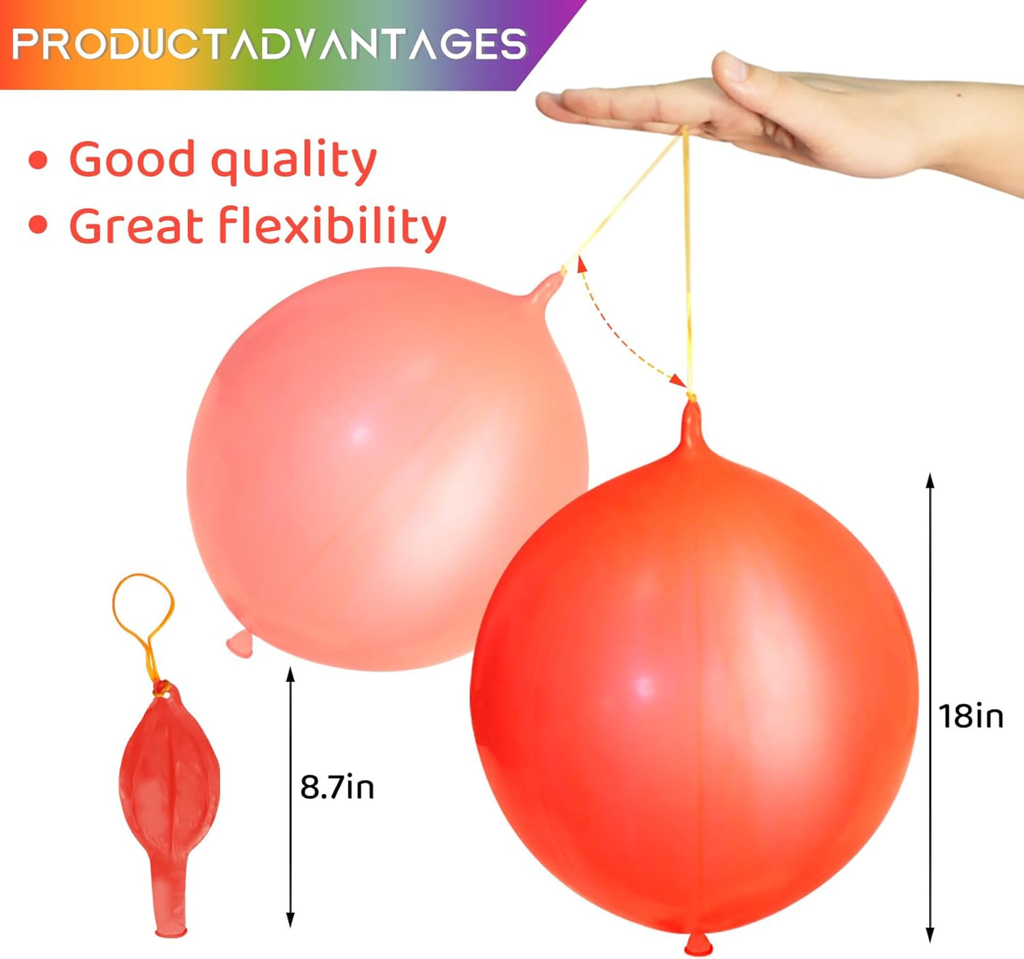 Voircoloria 30Pcs Heavy-Duty Punch Balloons - Fun Party Favors for Kids' Birthdays & Weddings