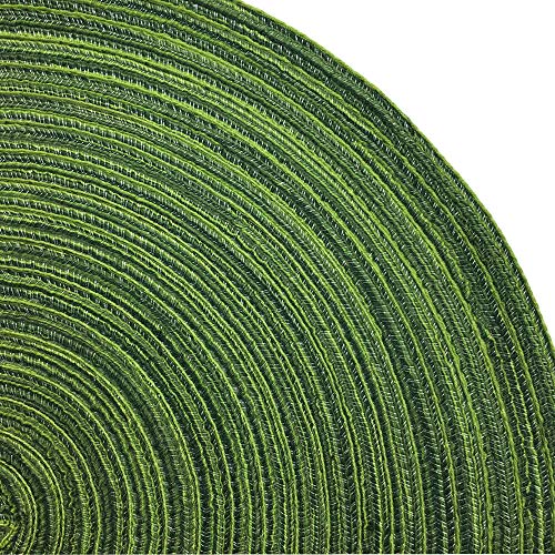 WAZAIGUR 14-Inch Round Placemats Set of 6 - Hunter Green