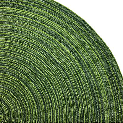 WAZAIGUR 14-Inch Round Placemats Set of 6 - Hunter Green