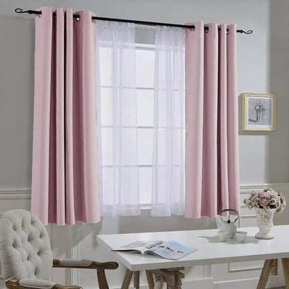 NICETOWN Room Darkening Curtain Panels 84 - Window Treatment Energy Saving Thermal Insulated Solid Grommet Room Darkening Drapes for Living Room (Baby Pink, 1 Pair, 66 by 84-Inch)