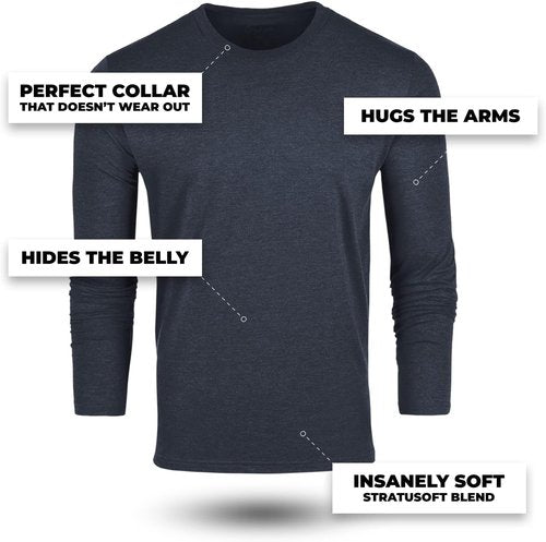 Fresh Clean Threads Men's Long Sleeve T-Shirt - Soft Pre-Shrunk Cotton Blend Classic Tee