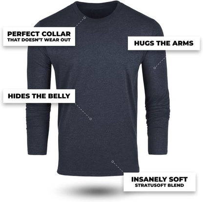 Fresh Clean Threads Men's Long Sleeve T-Shirt - Soft Pre-Shrunk Cotton Blend Classic Tee