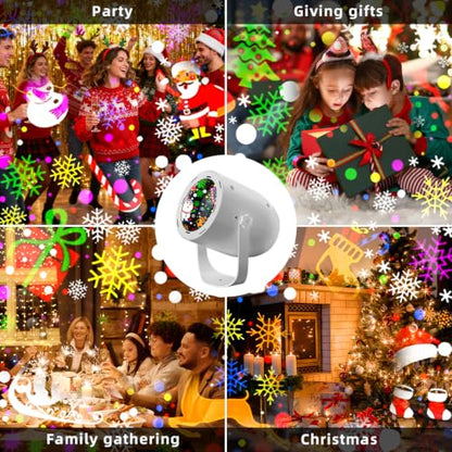 Christmas Projector Lights 2-Pack with 9 Dynamic Snowflake & Holiday Patterns - USB Powered, Indoor & Outdoor Decor