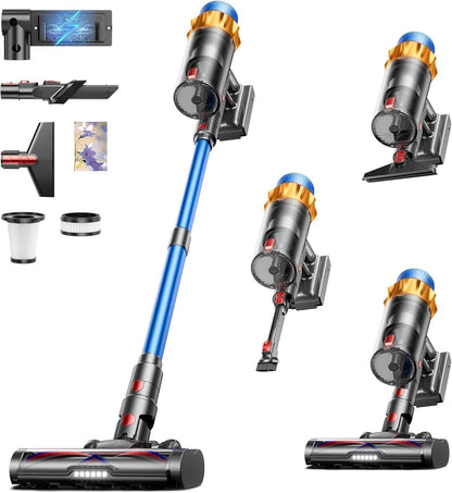 Skiennix Cordless Vacuum Cleaner - 650W, 55KPA Suction, 70 Mins Runtime | Lightweight & Anti-Tangle Design for Home & Pet Hair