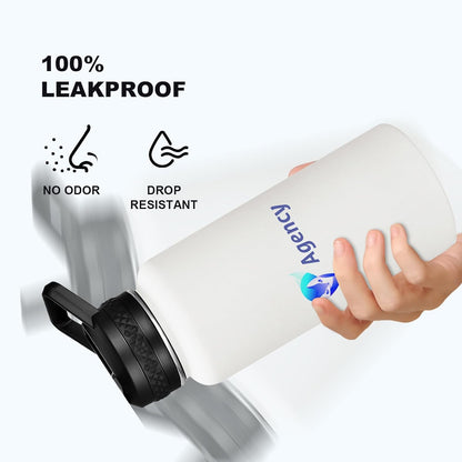 Skiennix Custom Water Bottles - Personalized 32oz Double Wall Stainless Steel | Leakproof with Flip Straw (25 Pcs)