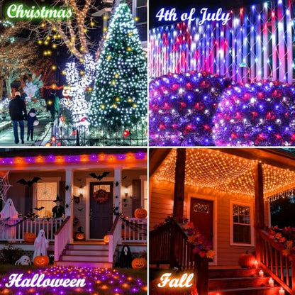 RGB Connectable 10x10FT Outdoor Christmas Net Lights 240 LED with Remote