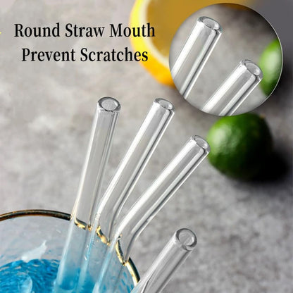 Stanley Replacement Glass Straws - Reusable Straws with Covers & Cleaning Brush | 12 PCS Set