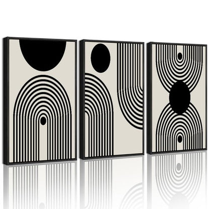 Drsoum 11x14in Black Abstract Boho Framed Wall Art Decor Bohemian Canvas Prints Ready To Hang - Black Framed