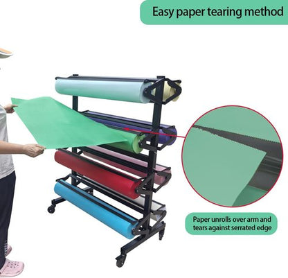Craft Paper Roll Holder - Butcher Kraft Paper Rack Dispenser & Cutter for 36-Inch Rolls | Ideal for Classrooms & Art