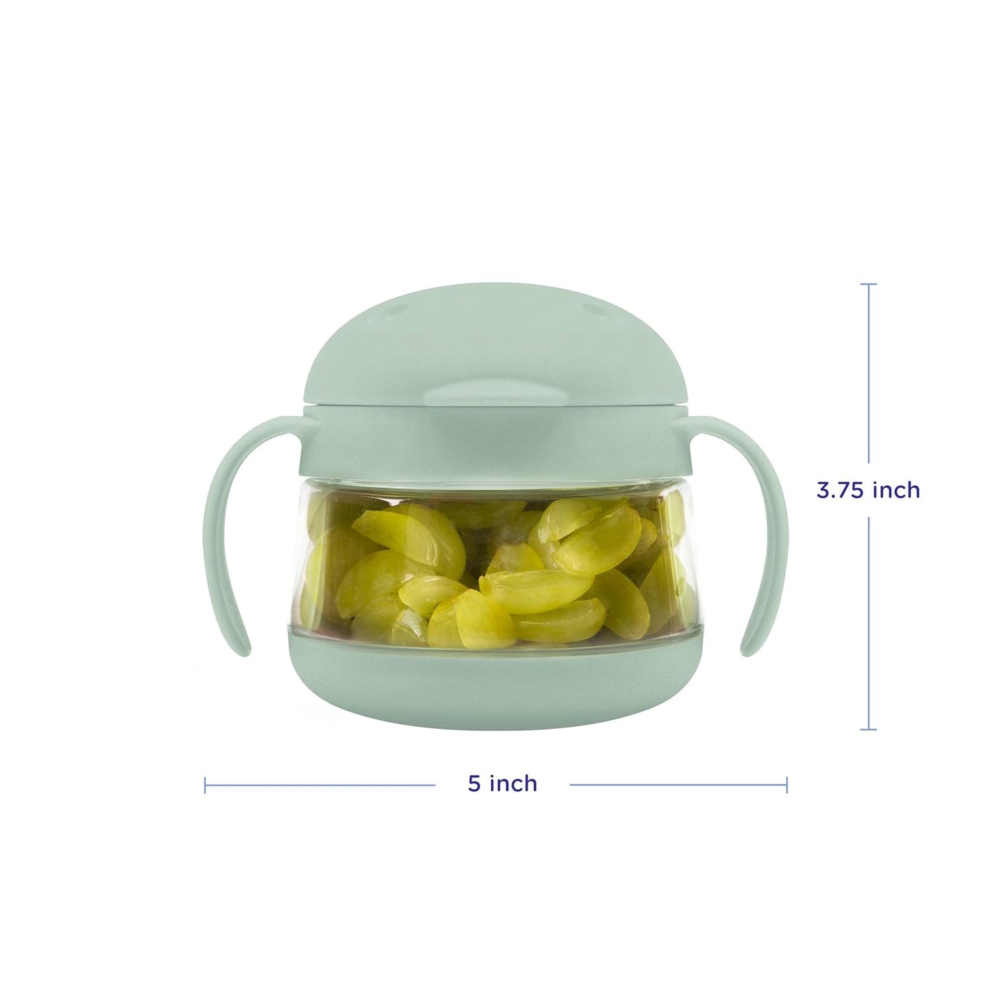 Ubbi No Spill Snack Container - BPA-Free Tritan for Kids | Toddler Snack Holder in Sage & Pink