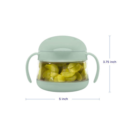 Ubbi No Spill Snack Container - BPA-Free Tritan for Kids | Toddler Snack Holder in Sage & Pink