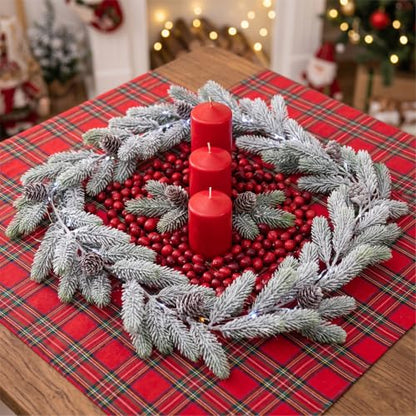Flocked Christmas Garland with Snowy Pine Branches for Holiday Decor 6ft