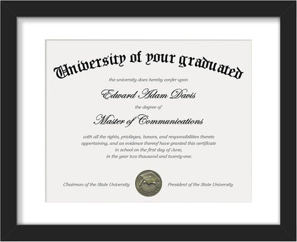 Upsimples 11x14 Diploma Frame - Clear Plexiglass Display for 8.5x11 Certificates | Black, 1 Pack