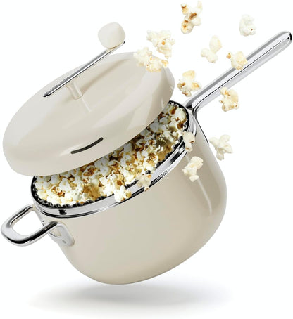 Popsmith Popcorn Popper - 6 Quart Stovetop Machine | Stainless Steel Design for All Stovetops