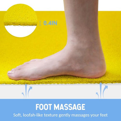 Hargiis Non-Slip Bathtub Mat, Anti Slip Shower Mat, Fast Drying Bathtub Mats, Foot Scrubber Mat, Anti Slip Mat for Tub, Floor, Bathroom, Kitchen, Home, Hotel (Yellow 40"×16")