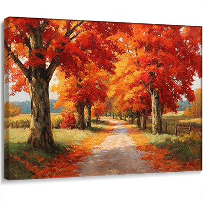 EverLasting Strokes Autumn Maple Tree Wall Art Canvas - 20x30in Fall Landscape