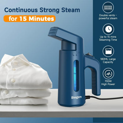 Skiennix Clothes Steamer - 700W Fast Heat-Up Garment Steamer with 180ML Water Tank | Ideal for Home & Office