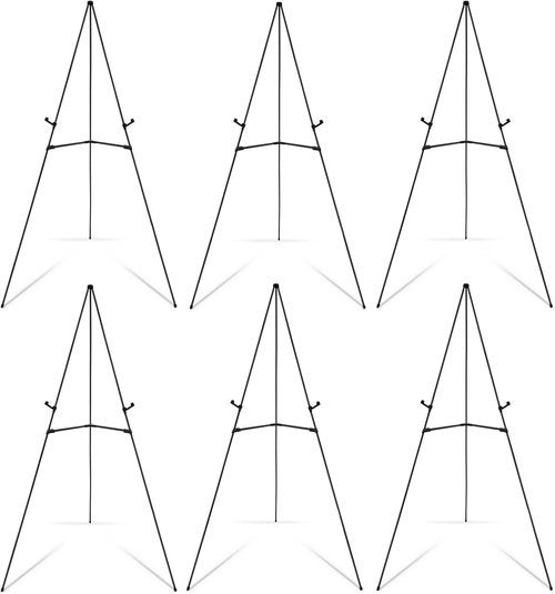 Falling In Art Display Easel Stand - 6 Pack 63" Adjustable Tripod Easel for Signs & Posters | Portable & Easy Folding