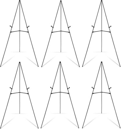 Falling In Art Display Easel Stand - 6 Pack 63" Adjustable Tripod Easel for Signs & Posters | Portable & Easy Folding