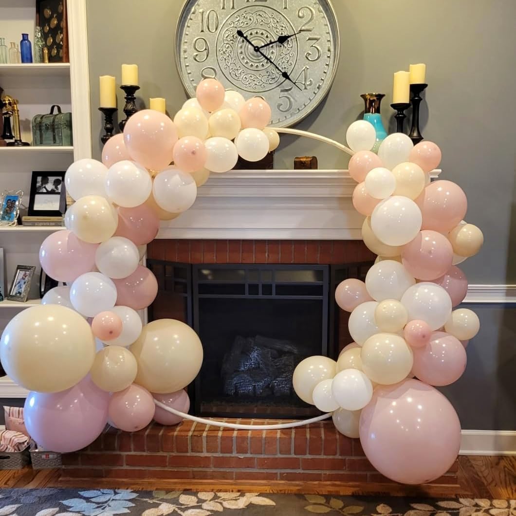 Skiennix Pink Beige Gold Balloon Garland Arch Kit - 109 Pieces for Birthday & Bridal Shower Decor