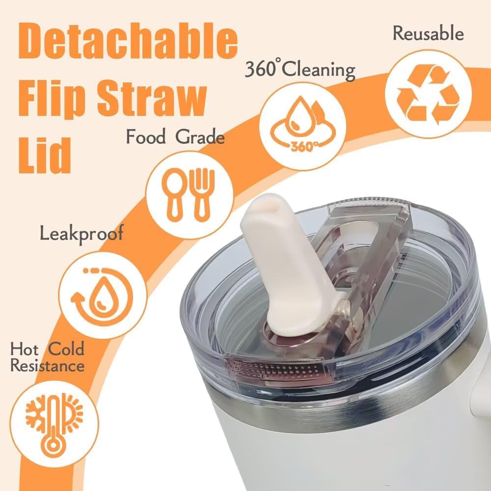 Stanley Quencher ProTour Tumbler Replacement Lid - Leak Proof Detachable Flip Straw | 30 oz, No Spill