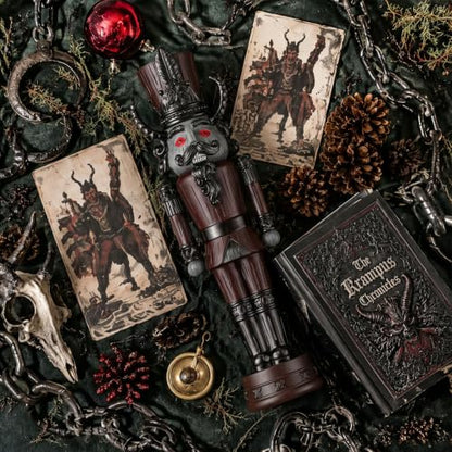 Gothic Krampus Nutcracker Figurine - Dark Holiday Christmas Decor