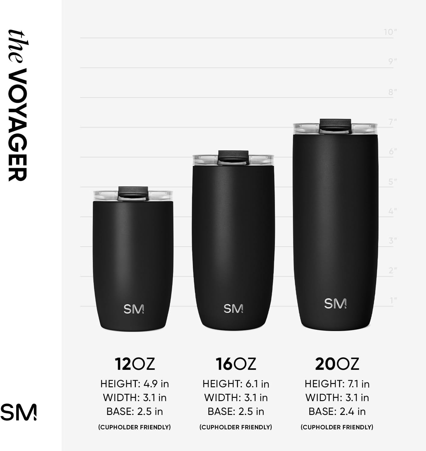 Simple Modern Voyager Tumbler - Insulated Stainless Steel Travel Coffee Mug | Flip Lid | 12oz Almond Birch