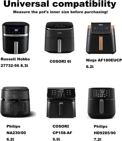 Skiennix 9-Inch Silicone Air Fryer Liners - Reusable Baking Accessories for Ninja & Cosori | 2 Pack