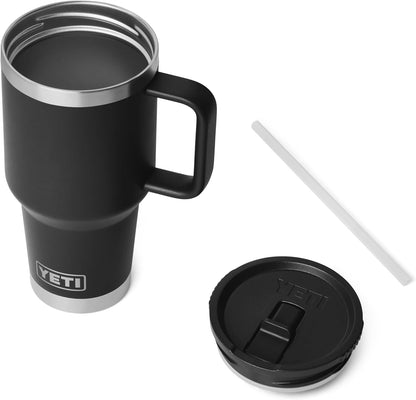 YETI Rambler 30 oz Travel Mug - Stainless Steel, Vacuum Insulated, Leakproof & Cup Holder Friendly
