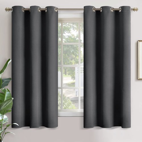 YoungsTex Blackout Curtains for Bedroom 63 Inches Long 2 Panels - Room Darkening Window Drapes with Grommet Thermal Insulated Privacy for Living Room, 42 x 63 Inch, Dark Grey