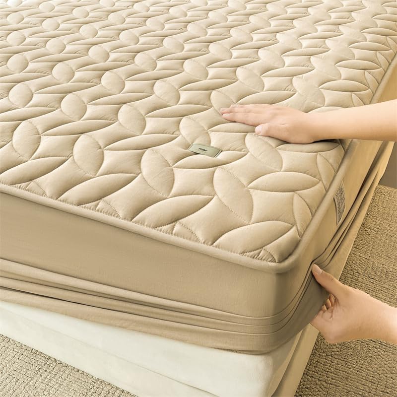 Brown Mattress Protector Fitted Deep Pocket 11 Inch - Washable King Size