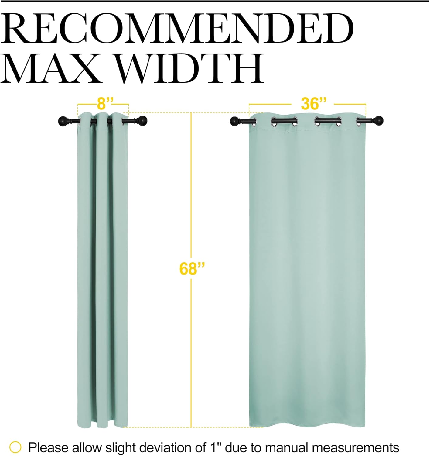 NICETOWN Aqua Blue Room Darkening Curtains - Thermal Insulated Grommet Drapes, 42" x 68" (Set of 2)