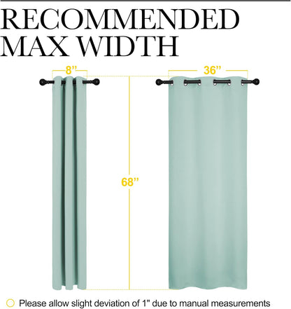 NICETOWN Aqua Blue Room Darkening Curtains - Thermal Insulated Grommet Drapes, 42" x 68" (Set of 2)