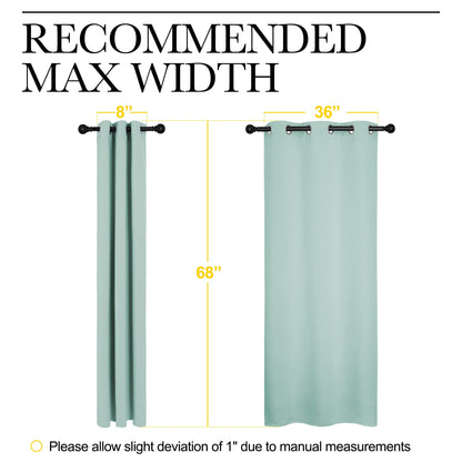 NICETOWN Aqua Blue Room Darkening Curtains for Kitchen, Window Treatment Thermal Insulated Solid Grommet Room Darkening Curtains/Drapes for Bedroom (Set of 2, 42 inches Wide by 68 inches Long)
