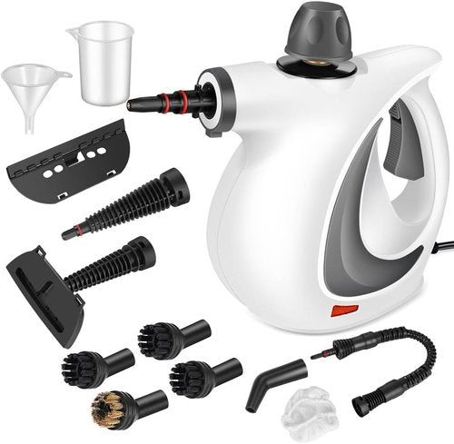 Handheld Pressurized Steam Cleaner with 12 pcs Accessories, Steamer for Cleaning, Steam Cleaner for Home Use, Steamer for Cleaning Car, Furniture, Floor, Upholstery, Grout and Tile, Deep Gray