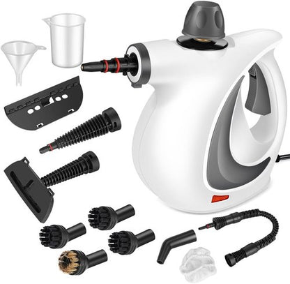 Handheld Pressurized Steam Cleaner with 12 pcs Accessories, Steamer for Cleaning, Steam Cleaner for Home Use, Steamer for Cleaning Car, Furniture, Floor, Upholstery, Grout and Tile, Deep Gray