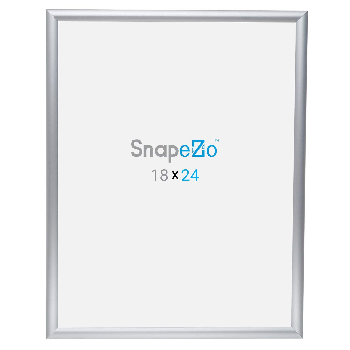 SnapeZo 2-Pack 18x24 Inches Silver Poster Frames, Front-Loading Snap Frame, 1" Aluminum Profile, Wall Mounted