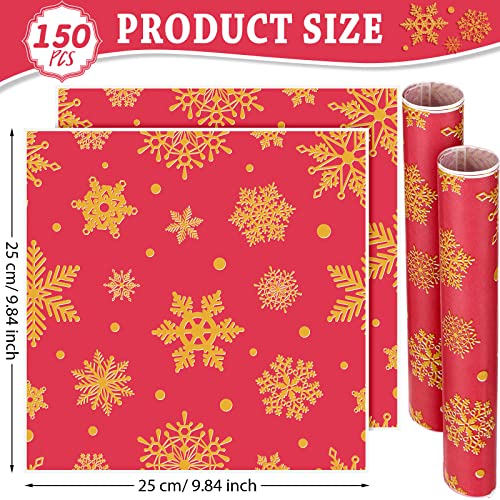 Christmas Wax Paper Sheets Snowflake Design Pack of 150 - Greaseproof & Waterproof