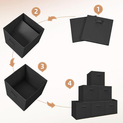 Storage Maniac Storage Cubes - 13-Inch Collapsible Bins with Handles | 10-Pack Durable Black Fabric for Organization