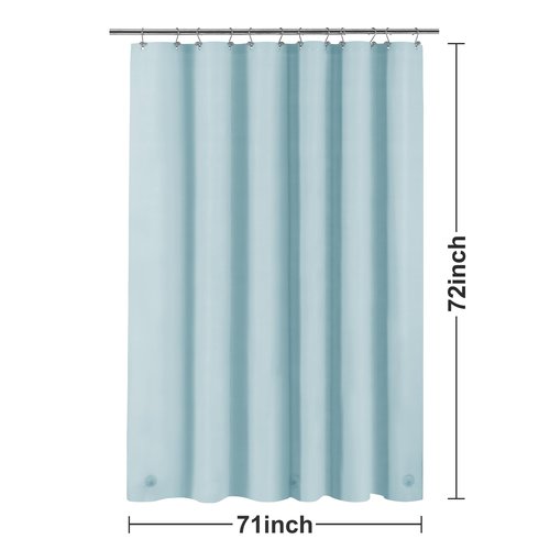 Light Blue Shower Curtain Liner - Premium PEVA Shower Liner for Bathroom, BPA & PVC Free, No Chemical Smell, Lightweight Standard Size Bath Curtain with 3 Magnets, Metal Grommets - Light Blue