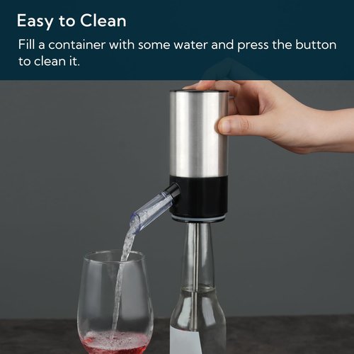 KITCHENDAO Rechargeable Electric Wine Aerator Dispenser and Wine Saver Pump, Automatic Wine Pourer with USB-C Cable, Storage Base and 2 Stoppers, Built-in Sound Indicator,Gift for Valentine's Day