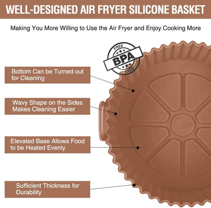 Ninja Air Fryer Silicone Liners - Perfect Fit for 3 to 5 QT Air Fryers | Better Than Parchment Paper