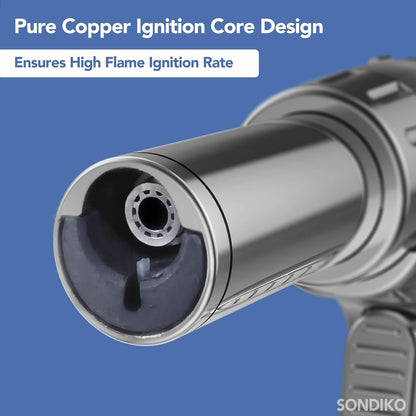 Sondiko Kitchen Torch - Butane Refillable Blow Torch for BBQ & Crème Brûlée | Sleek Black Design
