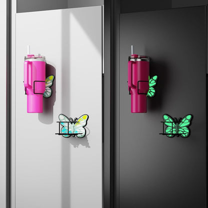 Stanley Butterfly Magnetic Fridge Cup Holder - Glow-in-the-Dark Design, Space-Saving Tumbler Organizer